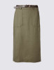 Marks & Spencer Юбка миди с высокой посадкой, овальным подолом и ремнем