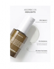 Transparent Lab Ascorbic C15 30ml, Сыворотка для лица с витамином C 15% антиоксидантная, от пигментации и тусклости, для сияния кожи, 30 мл