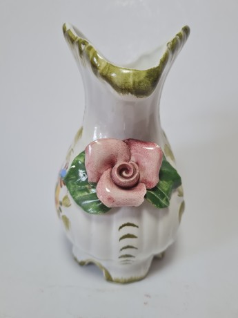 Bassano Ваза с фактурным рисунком и цветами, полностью ручная работа, 14,5 см, Италия, 1960-70гг.