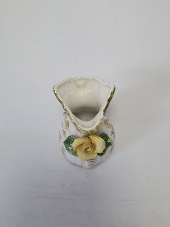 Bassano Ваза с фактурным рисунком и цветами, полностью ручная работа, 14,5 см, Италия, 1960-70гг.