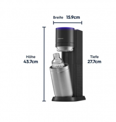 SodaStream E-DUO Upgrader Pack Аппарат для газирования воды (Германия), электрический, набор 7 предметов, создание газированной воды, 3 стеклянные и пластиковая бутылки 1 л, черный