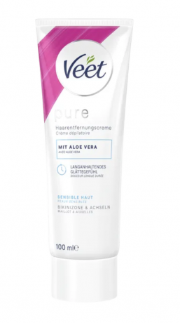 Veet pure Haarentfernungscreme Bikinizone & Achseln Крем для удаления волос, обеспечивающий чистоту кожи в области бикини и подмышек 100мл