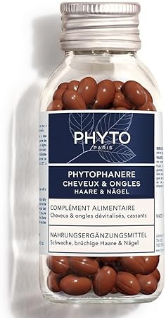 Phyto Phytophanre Vitamins for hair 120st x 2 packs, Витамины для волос и ногтей, биотин, витамины B, C, E, укрепление и рост волос, против выпадения, Набор 120 капсул х 2 шт
