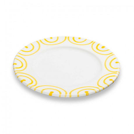 Gmundner Keramik Gmundner Keramik Gelbgeflammt Dessertteller / Fruhstucksteller Gourmet d: 18 cm / h: 1,8 cm Gmundner керамическая тарелка для десерта с желтым пламенем / тарелка для завтрака для гурманов d: 18 см / высота: 1,8 см