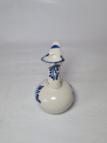 Delft Винтажный кувшин, белый фарфор с голубым рисунком "Мельницы", 12 x 7,5 см, Германия, 1960-70гг.