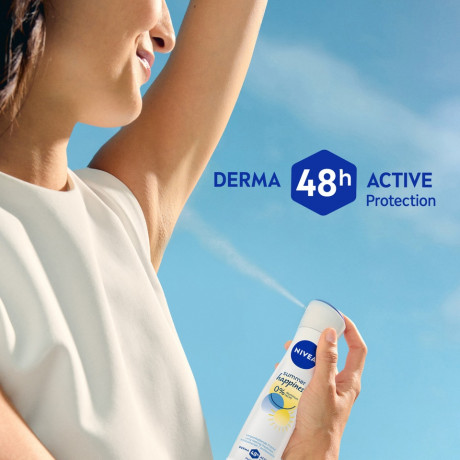 NIVEA Summer Happiness Deodorant Spray, 150 ml, Нивеа Дезодорант спрей, летний аромат, 0% алюминия, формула INFINIFRESH, 48ч защита, 150 мл