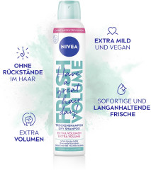 NIVEA Trockenshampoo Fresh Volume, 200 ml, Нивеа Сухой шампунь для объёма, для всех типов волос, веганский, 200 мл