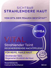 NIVEA VITAL Strahlender Teint regenerierende Nachtpflege, 50 ml, Нивеа ночной крем пантенол, коэнзим Q10, масло ши восстанавливающий 50 мл