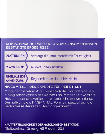 NIVEA VITAL Strahlender Teint regenerierende Nachtpflege, 50 ml, Нивеа ночной крем пантенол, коэнзим Q10, масло ши восстанавливающий 50 мл