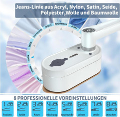 EUARY EUARY Dampfbugeleisen Reise Bugeleisen Mini Kabellos Dampfbugeleisen Klein 1200W 120ML, LED Display 20s Quick Heating Iron Steamer fur Zuhause und Unterwegs Grau Дорожный утюг с паровым утюгом EUARY, мини-беспроводной паровой утюг, маленький, 1200 В