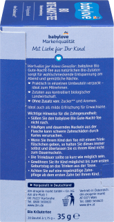 babylove Bio Gute-Nacht-Tee Чай для детей для спокойного сна, пакетики 20x1,75