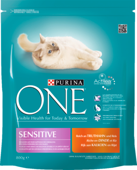 PURINA ONE Сухой корм Для кошек, чувствительный с индейкой и Рис	ом, 800 г
