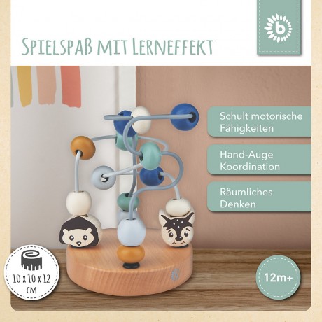 bieco Motorikwurfel Motorikschleife Lernspielzeug Holz Wurfel Motorik Spielzeug Baby Motorikwurfel Куб моторных навыков Кубик двигательных навыков Петля Обучающая игрушка Деревянный куб Двигательные навыки Игрушка Детский куб моторных навыков