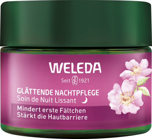 WELEDA Glaettende Nachtpflege, 40 ml, Разглаживающий ночной крем с органической дикой розой и белым чаем, 40 мл