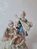 Barock Rokoko Porzellan Винтажная статуэтка в стиле рококо "Скрипач и девушка", 17см х 12см, Германия, 1950-60гг.