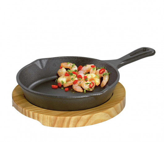 Kucchenprofi KUcCHENPROFI BBQ Grillpfanne mit Holzbrett  schwarz KUcCHENPROFI Сковорода-гриль для барбекю с деревянной доской