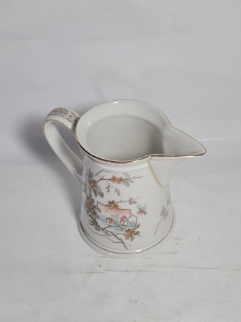 Набор для чая Im Stil Hutschenreuther "Деревенский пейзаж" в пастельных тонах, фарфор, чайник, молочник, сахарница, Германия, 1970-80гг.