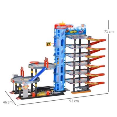 HOMCOM Kinder Parkhaus mit Rennbahn und Zubehor Детская автостоянка с ипподромом и аксессуарами