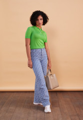 Tommy Hilfiger JACQUARD WIDE LEG Trousers blue ШИРОКИЕ НОГИ ЖАККАРДА Брюки синий