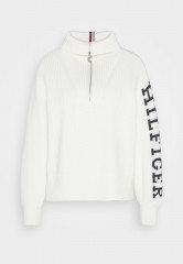 Tommy Hilfiger ZIP SWEATER Jumper ecru СВИТЕР НА МОЛНИИ Джемперы экрю