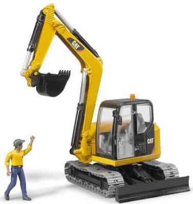 Bruder BRUDER 2466 Cat Minibagger mit Bauarbeiter 1:16 Мини-экскаватор BRUDER 2466 Cat со строителем 1:16