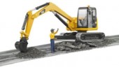 Bruder BRUDER 2466 Cat Minibagger mit Bauarbeiter 1:16 Мини-экскаватор BRUDER 2466 Cat со строителем 1:16