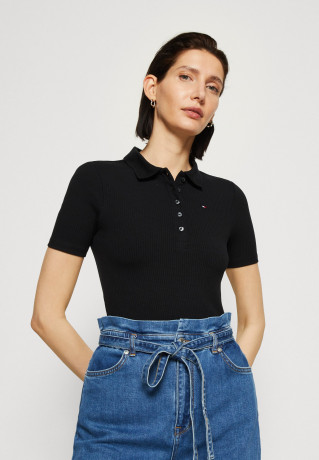 Tommy Hilfiger SLIM 5X2 Polo shirt black SLIM 5X2 Рубашка поло черный