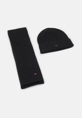 Tommy Hilfiger ESSENTIAL SCARF AND BEANIE SET UNISEX Beanie black ESSENTIAL КОМПЛЕКТ ШАРФ И ШАПКА УНИСЕКС Шапочка черный