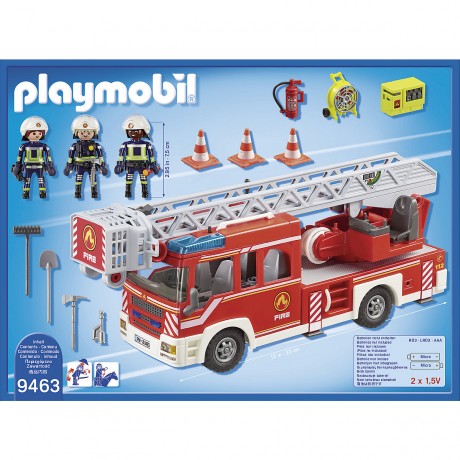 PLAYMOBIL 2er Set: 9463 Feuerwehr-Leiterfahrzeug + 70081 DuoPack Feuerwehrmann und -frau Набор из 2 предметов: 9463 Лестница пожарной машины + 70081 DuoPack «Пожарный и женщина»