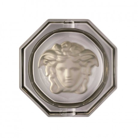 Rosenthal meets Versace Rosenthal Versace Medusa Lumiere Haze Ascher Glas grau d: 16 cm Пепельница Rosenthal Versace Medusa Lumiere Haze стекло серое d: 16 см
