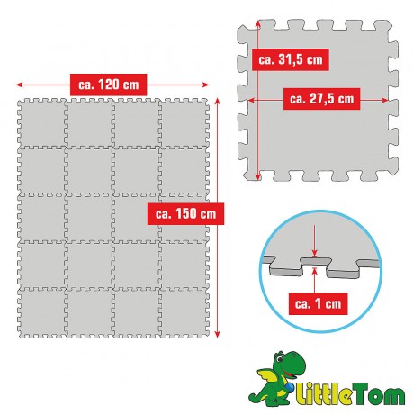 LittleTom Puzzlematte Uni Hellgrun Dunkelblau 20 Teile Коврик-пазл Uni светло-зеленый темно-синий 20 штук
