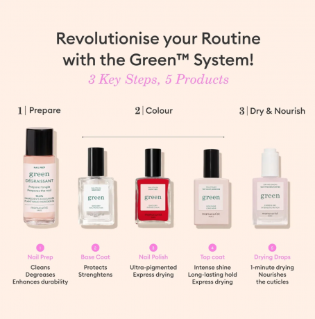Manucurist Green  Nail polish Hollyhock, Лак для ногтей Hollyhock (Франция), стойкое покрытие без сколов, безопасная растительная формула 9 Free, 15мл