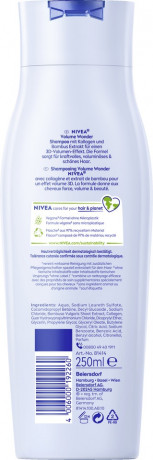 NIVEA Volume Wonder Aufpolsterndes Shampoo, 250 ml, Нивеа Шампунь для объёма, коллаген и экстракт бамбука, 3D объём, 250 мл