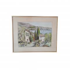 Картина винтажная &quot;Дорога к морю&quot;, масло, 50 x 40,5 см, Германия, 1950-60гг.