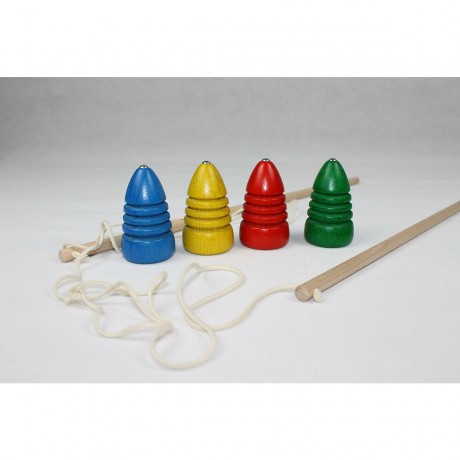 Holzspielzeug Kreisel mit Peitsche Деревянная игрушка юла с кнутом