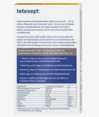 tetesept Glucosamin 1600 Tabletten 40 St, tetesept тетесепт Глюкозамин 1600 c гиалуроновой кислотой, цинком, медью и витаминами C, D3 и K1, 40 штук