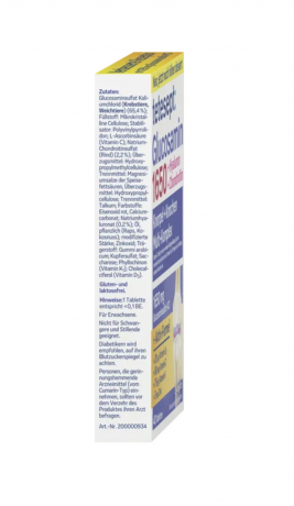 tetesept Glucosamin 1650 Tabletten 40 St, tetesept тетесепт Глюкозамин 1650 c гиалуроновой кислотой, цинком, медью и витаминами C, D3 и K1, 40 штук