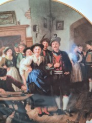 LILIEN PORZELLAN Номерная декоративная тарелка &quot;Танцы&quot; Франц фон Дефреггер, 6766С, 20см, Германия, 1989г.