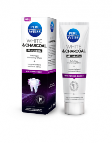 Perlweiss White & Charcoal, Зубная паста отбеливающая 75 мл