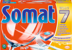 Somat Таблетки для ополаскивания посуды Somat 7 для Glänzend Sauberes Geschirr, 26 шт