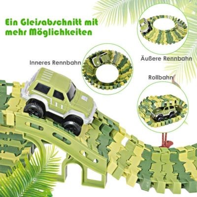 COSTWAY Autorennbahn Dinosaurier Rennstrecke Set Набор гоночных трасс для динозавров