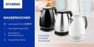 Hyundai Hyundai Wasserkocher VK302, 1,7 l, 2200 W, Edelstahl, Doppelsicherheitssystem, transparenter Deckel  Чайник Hyundai VK302, 1,7л, 2200Вт, нержавеющая сталь, двойная система безопасности, прозрачная крышка