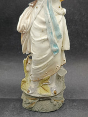 Статуэтка винтажная большая &quot;Вальяжная девушка в шляпе&quot;, фарфор, большая, 26 х 9 см, Германия, 1970-80гг.