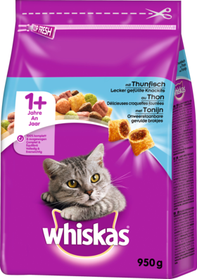 Whiskas Сухой корм Для кошек 1+ с Тунцом, 800 г
