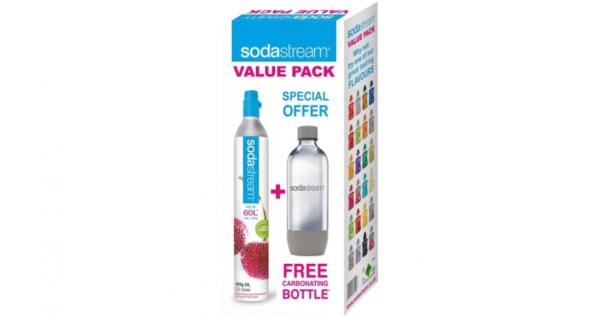 SodaStream SodaStream Reserve CO?-Zylinder 60L+ PET-Flasche 1L, fur Wassersprudler mit Schraubsystem   Баллон SodaStream Reserve CO? 60 л + ПЭТ-бутылка 1 л, для приготовления газированной воды с винтовой системой