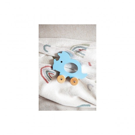 KINDSGUT Schiebetier Triceratops Nachziehspielzeug Игрушка трицератопс