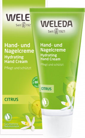 WELEDA CITRUS Hand- und Nagelcreme, 50 ml, Питательный крем Citrus для рук и ногтей с миндальным маслом, календулой и ромашкой, 50 мл