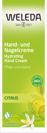 WELEDA CITRUS Hand- und Nagelcreme, 50 ml, Питательный крем Citrus для рук и ногтей с миндальным маслом, календулой и ромашкой, 50 мл