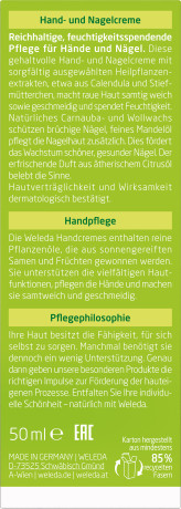 WELEDA CITRUS Hand- und Nagelcreme, 50 ml, Питательный крем Citrus для рук и ногтей с миндальным маслом, календулой и ромашкой, 50 мл