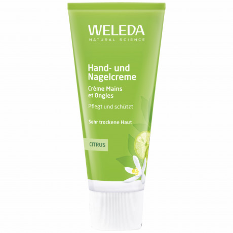 WELEDA CITRUS Hand- und Nagelcreme, 50 ml, Питательный крем Citrus для рук и ногтей с миндальным маслом, календулой и ромашкой, 50 мл
